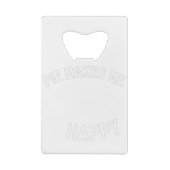 Pie maakt me blij dat ik grappig ben kredietkaart flessenopener (Achterkant)