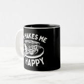 Pie maakt me blij dat ik grappig ben tweekleurige koffiemok (Voorkant links)