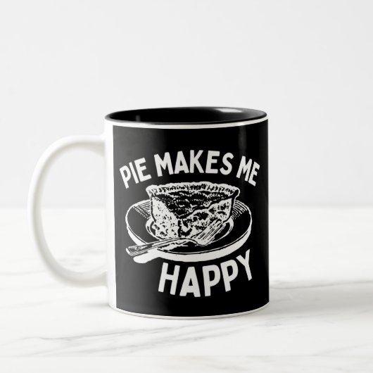 Pie maakt me blij dat ik grappig ben tweekleurige koffiemok (Links)