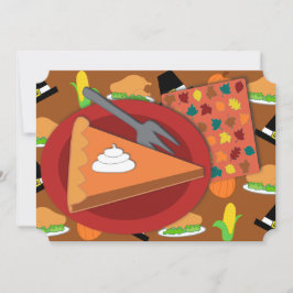 Pie op Thanksgiving Flat Holiday Kaart