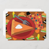 Pie op Thanksgiving Flat Holiday Kaart (Voorkant / Achterkant)