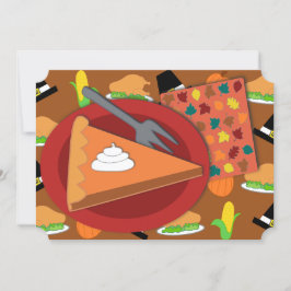 Pie op Thanksgiving Flat Holiday Kaart