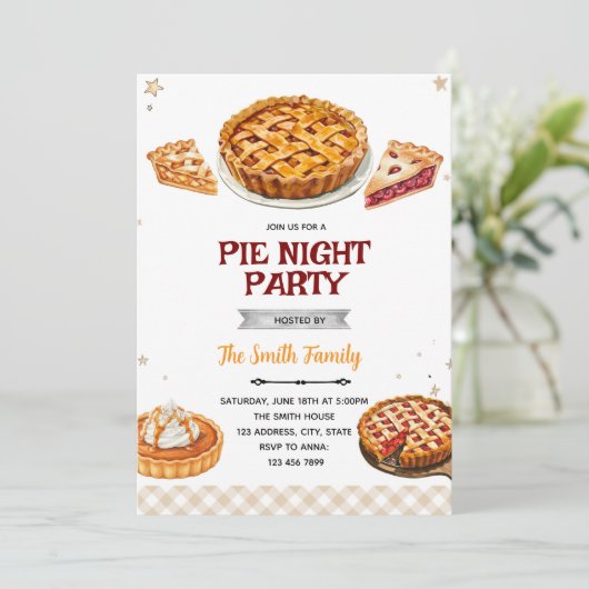 Pie party theme invitation (Debout devant)