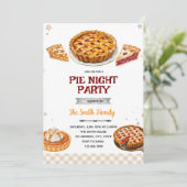 Pie party theme invitation kaart (Staand voorkant)