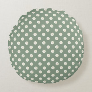 Pie Polkadot" Sage & Tonal Cream Rond Kussen