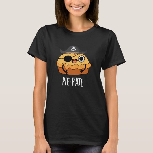 Pie-rate Funny Pirate Pie Dark BG T-shirt (Voorkant)