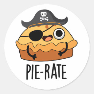 Pie-rate Funny Pirate Pie Pun Ronde Sticker