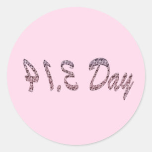 Pie Roze Pi Dag Ronde Sticker