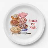 Pie Sharing Night Party Papieren Bordje (Voorkant)