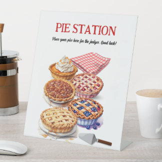 Pie Sharing Night Party Reclamebord Met Voetstuk