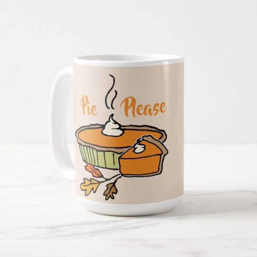 Pie S'Il Vous Plaît Thanksgiving Theme Mug Tan Arr (Devant gauche)