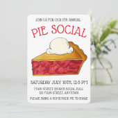 Pie Social Party Dessert Bake Sale Strawberry Kaart (Staand voorkant)