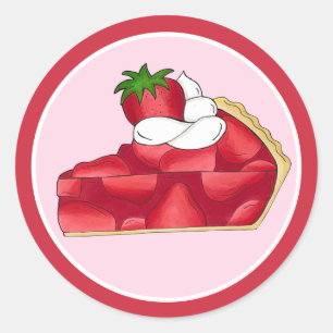 Pie Social Party Dessert Bake Sale Strawberry Ronde Sticker