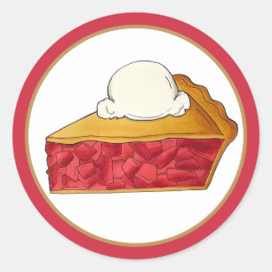 Pie Social Party Dessert Bake Sale Strawberry Ronde Sticker