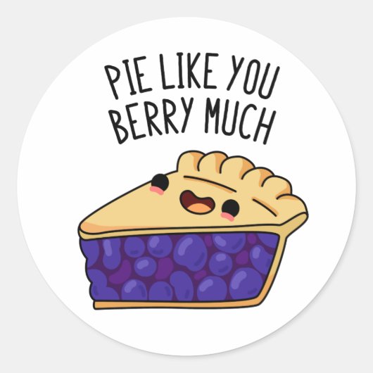 Pie zoals jij Berry Much Funny Pie Pun Ronde Sticker (Voorkant)