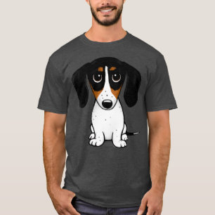 Piebald Dachshund Cute Black Tan and White Wiener T-shirt