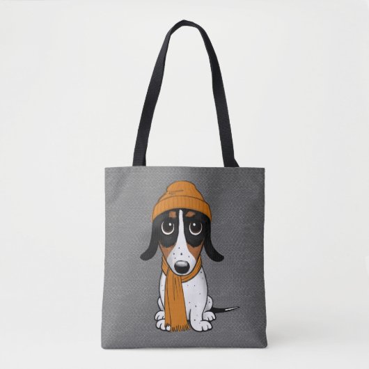 Piebald Dachshund Cute Hipster Dog Draagtas (Voorkant)
