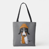 Piebald Dachshund Cute Hipster Dog Draagtas (Achterkant)