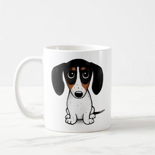 Piebald Dachshund | Cute Puppy Dog Coffee Mok (Links)