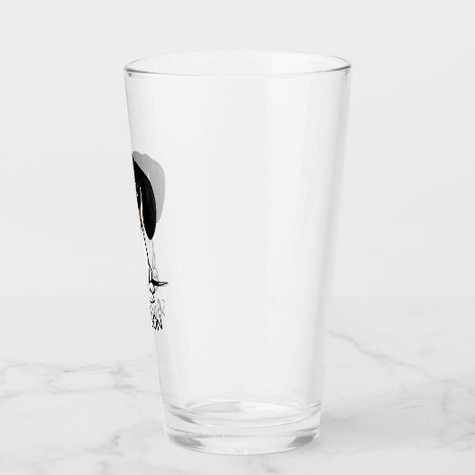 Piebald Dachshund Cute Puppy Dog Custom Glass Glas (Links)