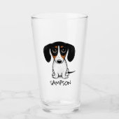Piebald Dachshund Cute Puppy Dog Custom Glass Glas (Voorkant)