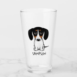 Piebald Dachshund Cute Puppy Dog Custom Glass Glas
