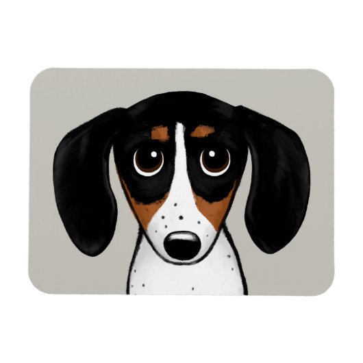 Piebald Dachshund Cute Puppy Dog Magnet Magneet (Horizontaal)