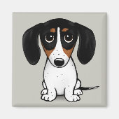 Piebald Dachshund | Cute Puppy Dog Magnet Magneet (Voorkant)