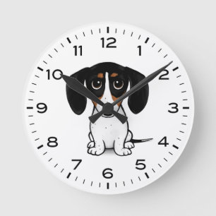 Piebald Dachshund Cute Wiener Dog Ronde Klok