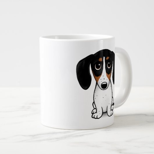 Piebald Dachshund | Puppy Dog van de luifel Extra Grote Beker (Voorkant rechts)