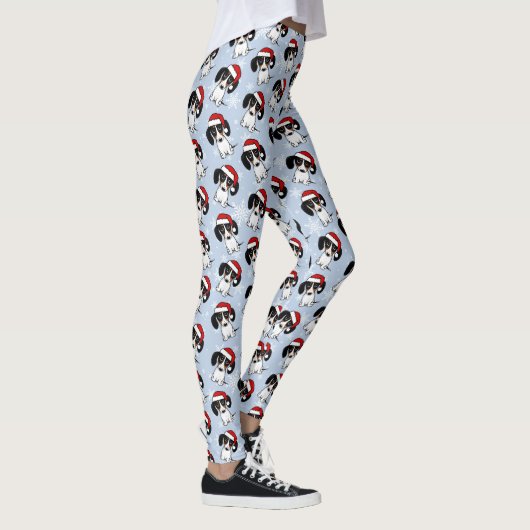 Piebald Dachshund Schattigee Kersthondenvakantie Leggings (Rechts)