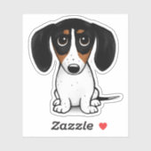 Piebald Dachshund | Sticker Chien Chien Mignonne (Feuille)