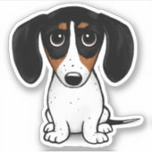 Piebald Dachshund | Sticker Chien Chien Mignonne (Devant)