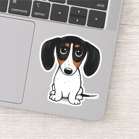 Piebald Dachshund | Sticker Chien Chien Mignonne (Détail)