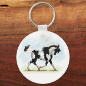 Piebald Overo Pinto Horse Sleutelhanger (Voorkant)