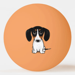 Piebald Teckel Schattigee Cartoon Dog Ping Pong Ba Pingpongballen