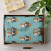 Piebald Teckel Schattigee Hond met Pet Patroon Tissuepapier (Geschenk)