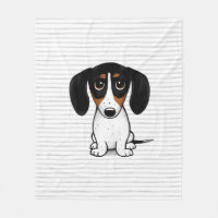 Piebald Teckel Schattigee Puppy Dog Fleece Deken