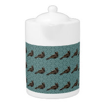 Pièce à thé turquoise géométrique unique et inhabi
