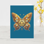 Pièce avec symbole papillon AA et carte de prière (Fleur jaune)