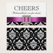 Pièce-cadeau pour boisson à la barre Mariage damas (Devant & derrière)