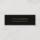 Pièce de boisson Carte d'entreprise Mariage noir & (Dos)