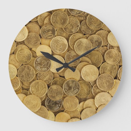 Pièce De Pièces Arrondies Or Horloge Mur Acrylique (Recto)