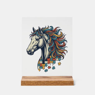 Pièce de puzzle de cheval coloré T-Shirt gravure v
