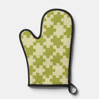 Pièce de puzzle vert olive géométrique sans coutur
