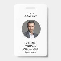 Pièce d'identité avec photo Badge blanc