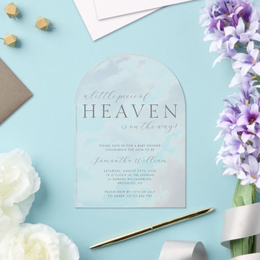 Pièce Du Ciel Baby shower Acrylique Invitation (Insitu (Mariage))