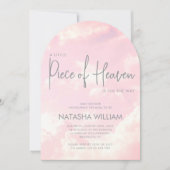 Pièce du ciel nuages rose Baby shower Invitation (Devant)