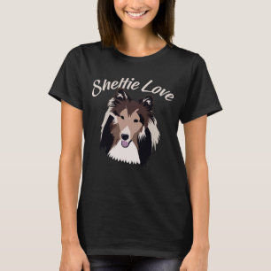Pièce en t mignonne d'amour de Sheltie de T-shirt