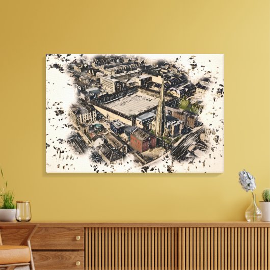 Piece Hall, Halifax Canvas Afdruk (Insitu (Woonkamer))